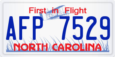 NC license plate AFP7529