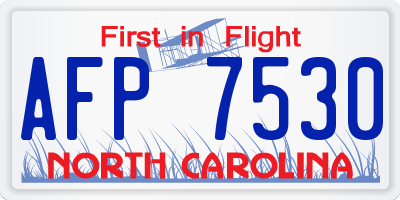 NC license plate AFP7530