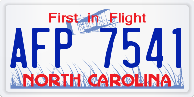 NC license plate AFP7541