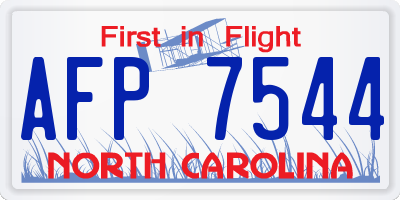 NC license plate AFP7544
