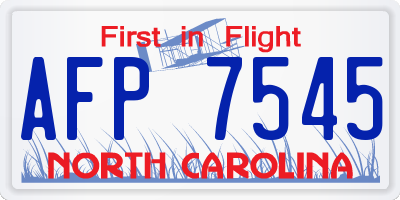 NC license plate AFP7545