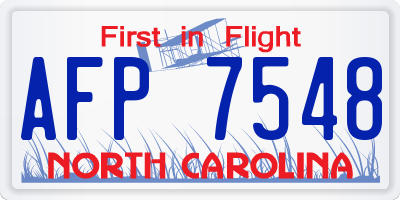 NC license plate AFP7548