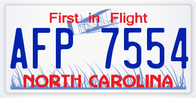 NC license plate AFP7554