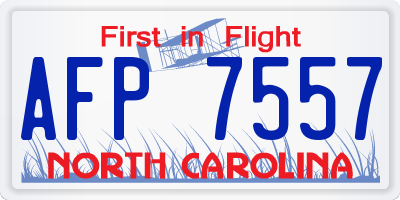 NC license plate AFP7557