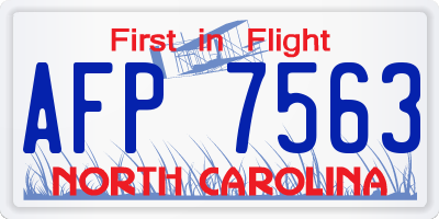 NC license plate AFP7563