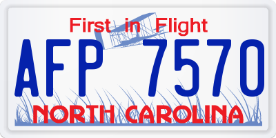 NC license plate AFP7570