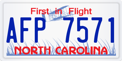 NC license plate AFP7571