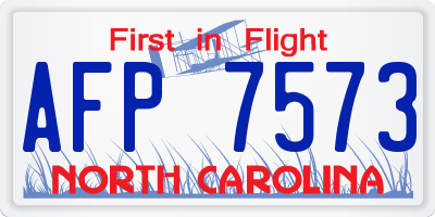 NC license plate AFP7573