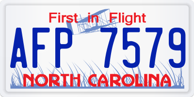 NC license plate AFP7579