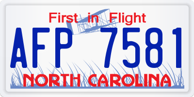 NC license plate AFP7581
