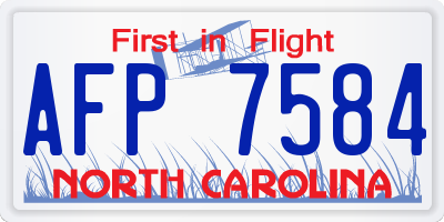 NC license plate AFP7584