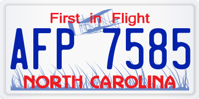 NC license plate AFP7585