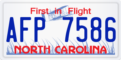 NC license plate AFP7586