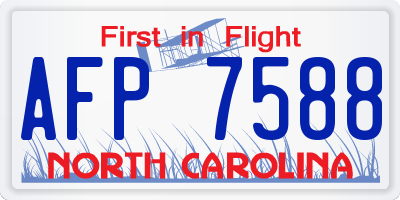 NC license plate AFP7588