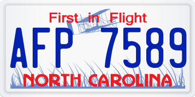 NC license plate AFP7589
