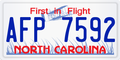 NC license plate AFP7592