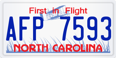 NC license plate AFP7593