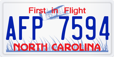 NC license plate AFP7594
