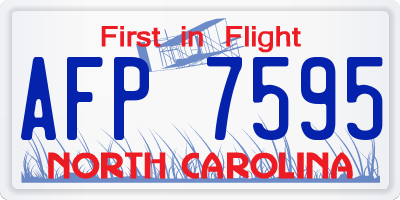NC license plate AFP7595