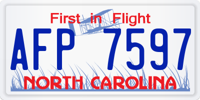 NC license plate AFP7597