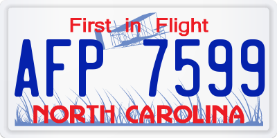 NC license plate AFP7599