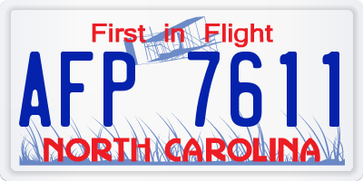 NC license plate AFP7611