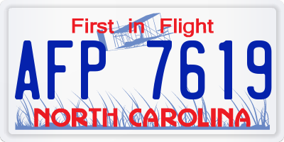 NC license plate AFP7619