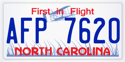 NC license plate AFP7620