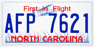 NC license plate AFP7621