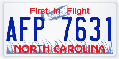 NC license plate AFP7631