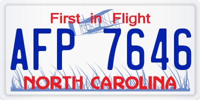 NC license plate AFP7646