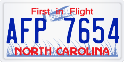 NC license plate AFP7654
