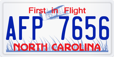NC license plate AFP7656