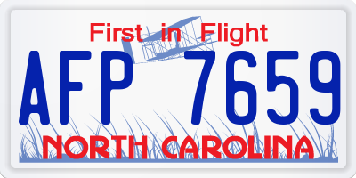 NC license plate AFP7659