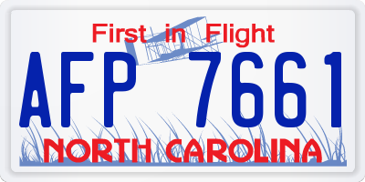 NC license plate AFP7661