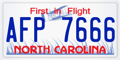 NC license plate AFP7666