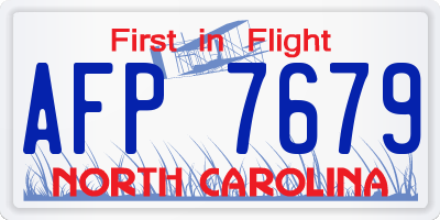 NC license plate AFP7679