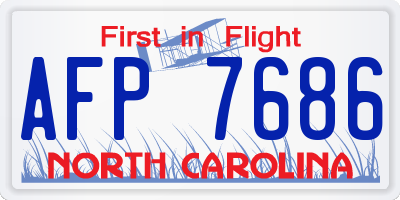 NC license plate AFP7686