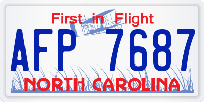 NC license plate AFP7687