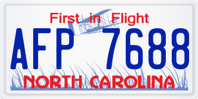NC license plate AFP7688