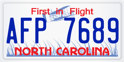 NC license plate AFP7689