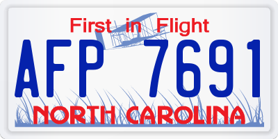 NC license plate AFP7691