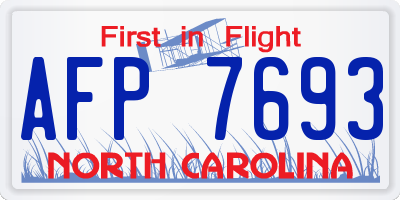 NC license plate AFP7693