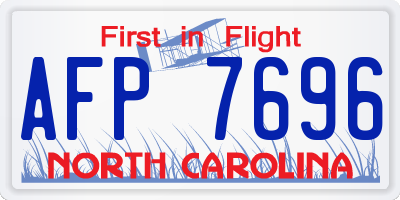 NC license plate AFP7696