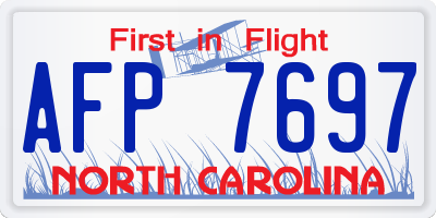 NC license plate AFP7697