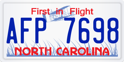 NC license plate AFP7698