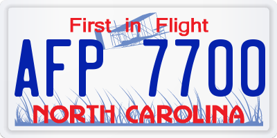 NC license plate AFP7700