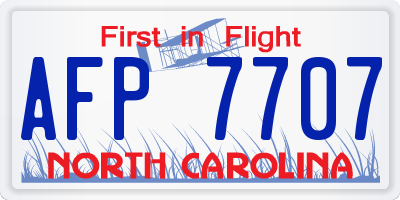 NC license plate AFP7707