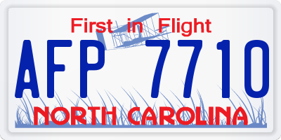 NC license plate AFP7710
