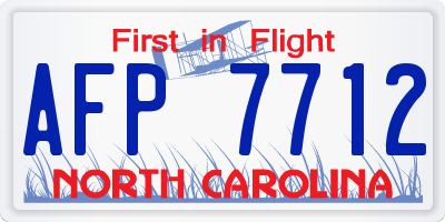 NC license plate AFP7712